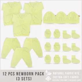 12 Pieces Newborn Clothes (3 Sets YELLOW Color)