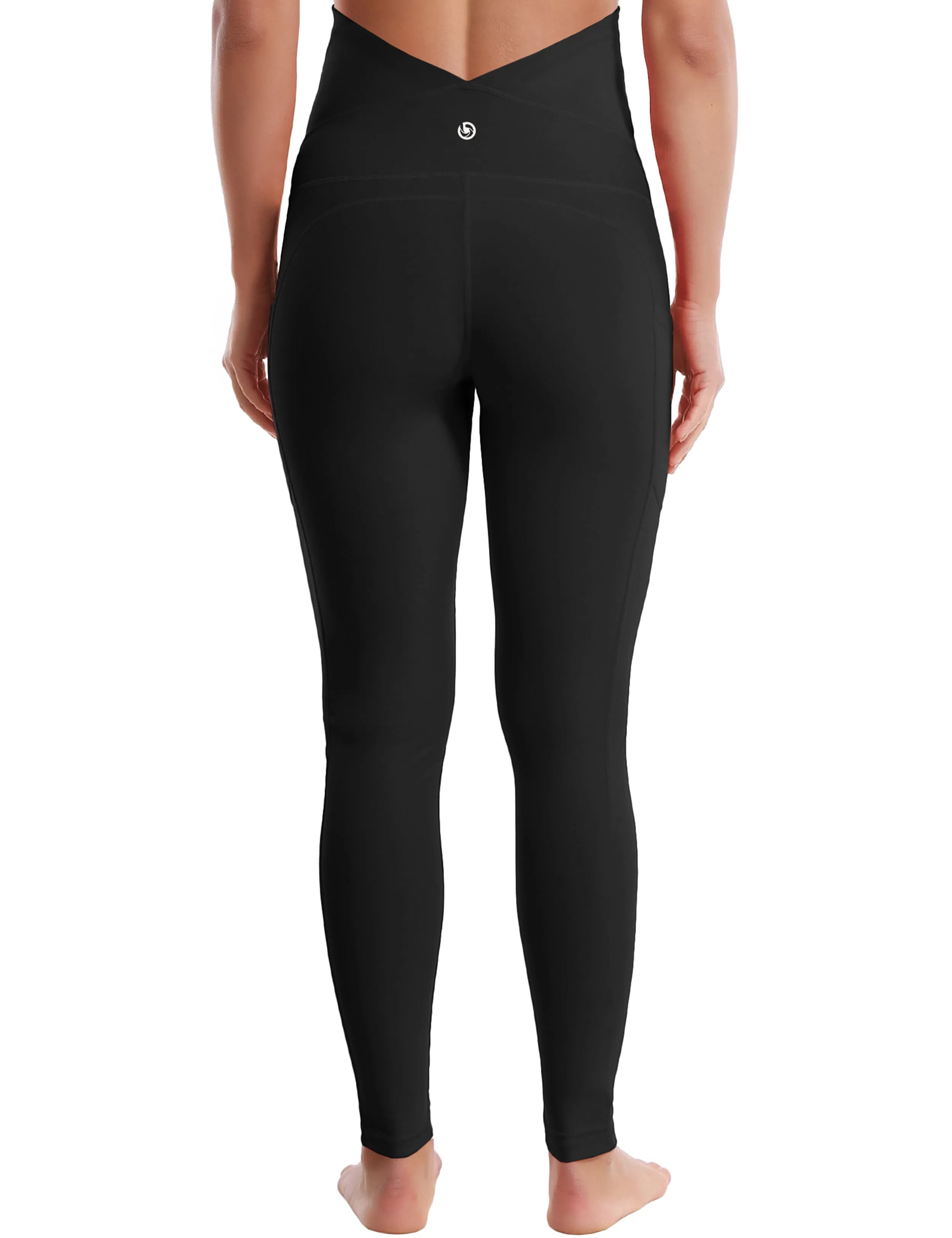 26" Side Pockets Maternity Yoga Pants black