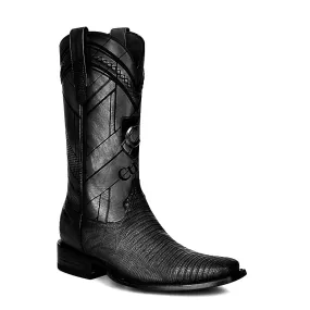 3C2FLT - Cuadra black fashion dress cowboy lizard leather boots for men