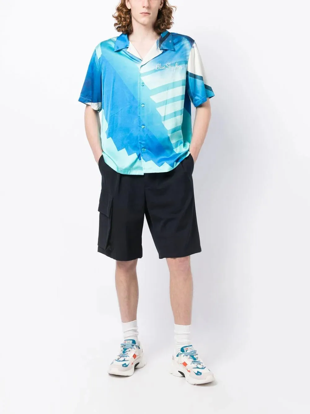 Abstract-Print Short-Sleeved Shirt