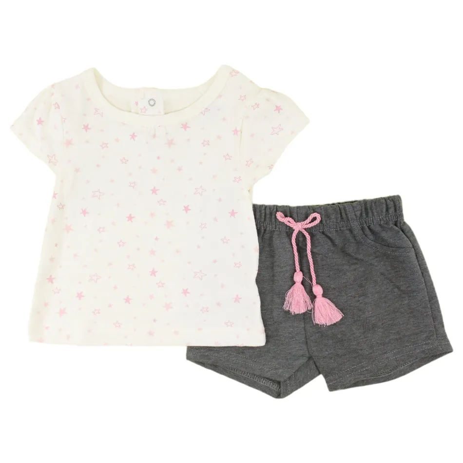 Always Loved  2 Pc T-shirt And Shorts Set - Stars