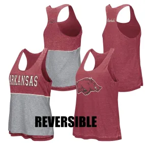 Arkansas Razorbacks Colosseum WOMEN Red Gray Reversible Racerback Tank Top