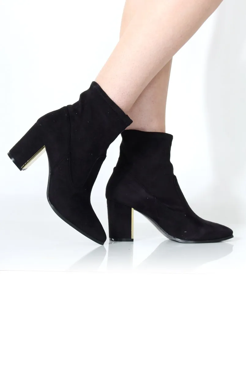 Bay Black Suede Ankle Boots