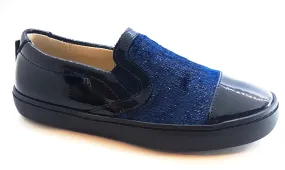 Beberlis Blue Patent Design Sneaker Shoe