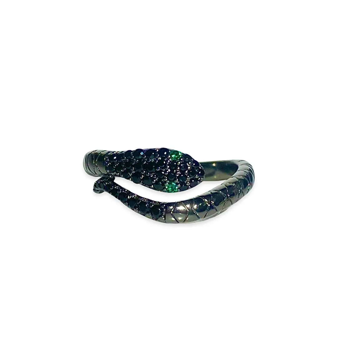 Black Snake Emerald Ring