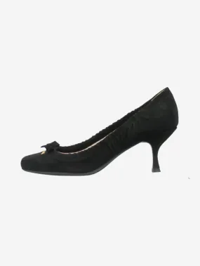 Black suede bow pumps - size EU 37