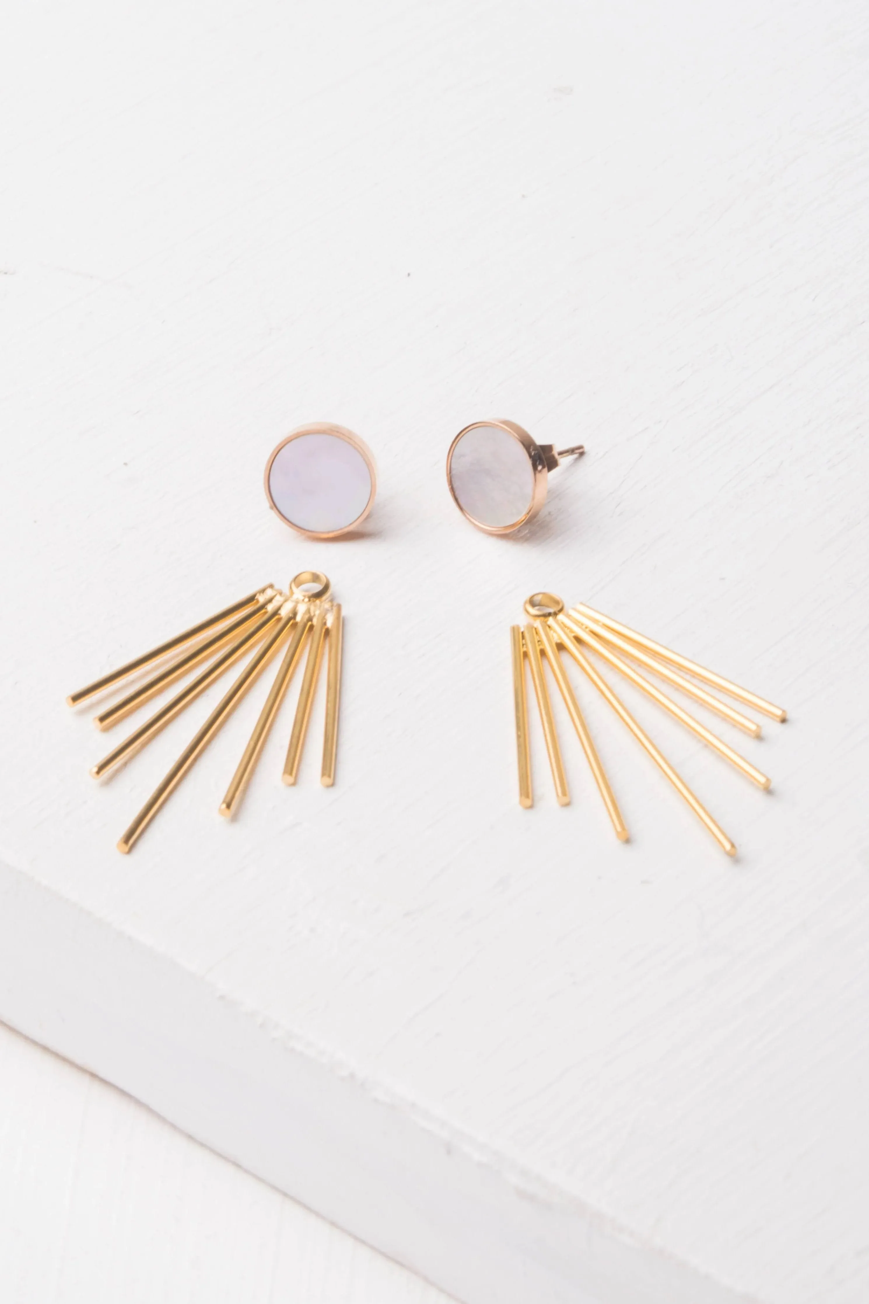 Caroline Stud   Fringe Earrings