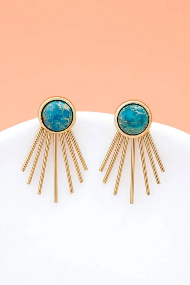 Caroline Stud   Fringe Earrings