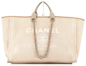 Chanel Beige Deauville Extra Large Tote Bag - Rare