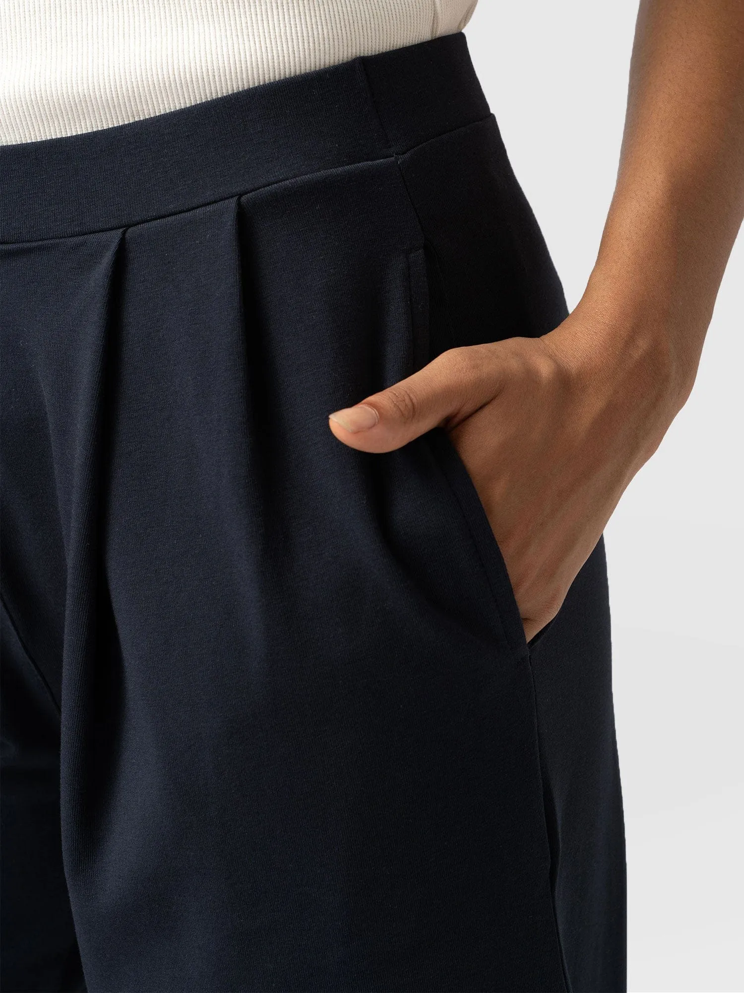 City Culotte - Navy Pleats