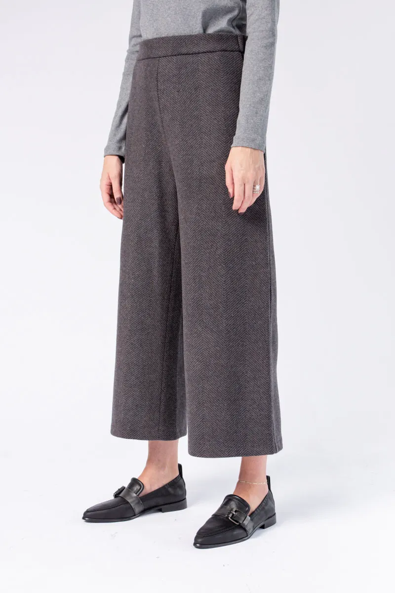 Cropped Trouser in Agate Brown and Grey