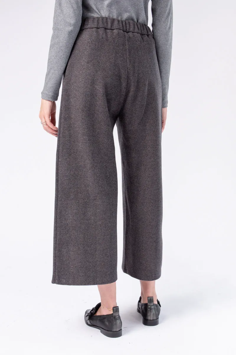 Cropped Trouser in Agate Brown and Grey