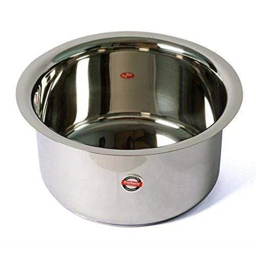 Embassy Sandwich Bottom Topes with Lid, Set of 2 (Sizes 15 & 16) - 3250 & 3750 ml (Stainless Steel)