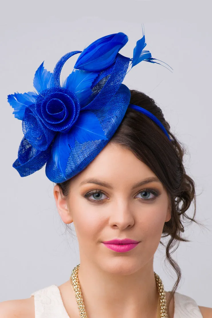 Emelia Rose Fascinator - Royal Blue