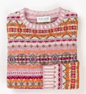 Eribé Westray Fair Isle Sweater - Orange-burst