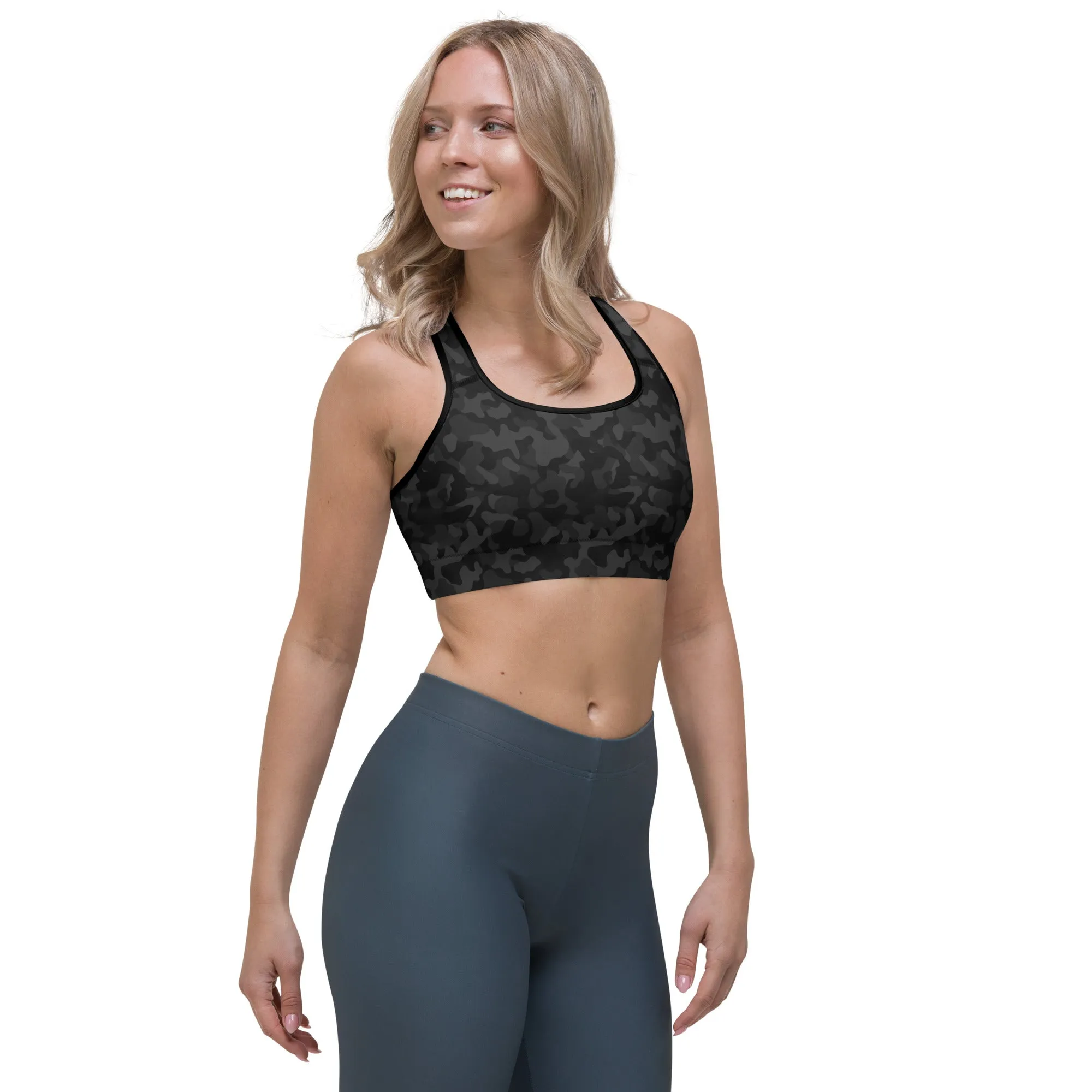 FlexiFit Sports Bra – Black Camo