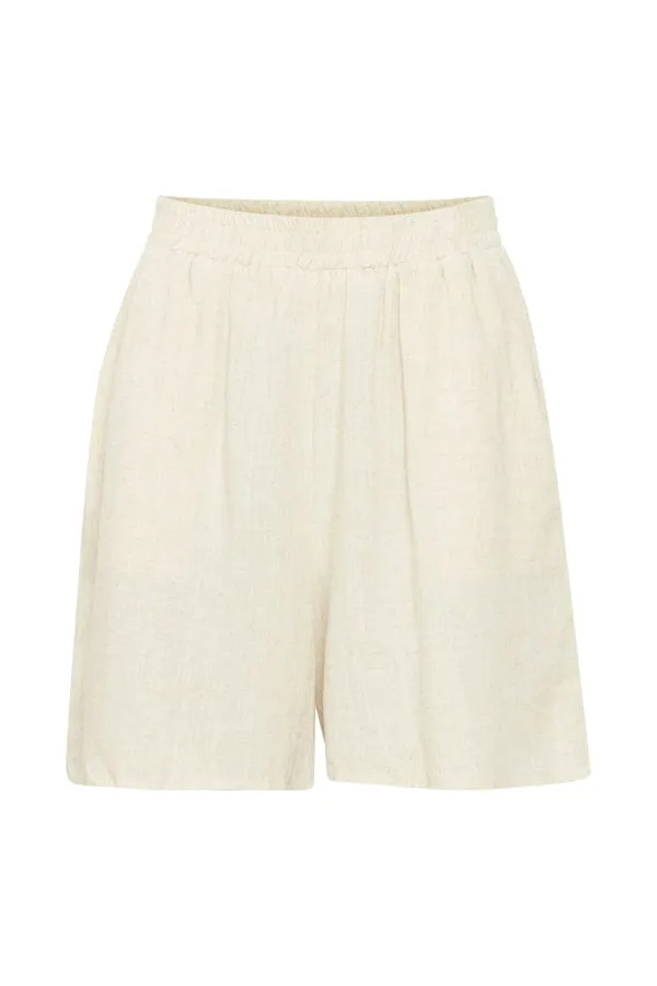 Fransa Linen Blend Shorts Birch