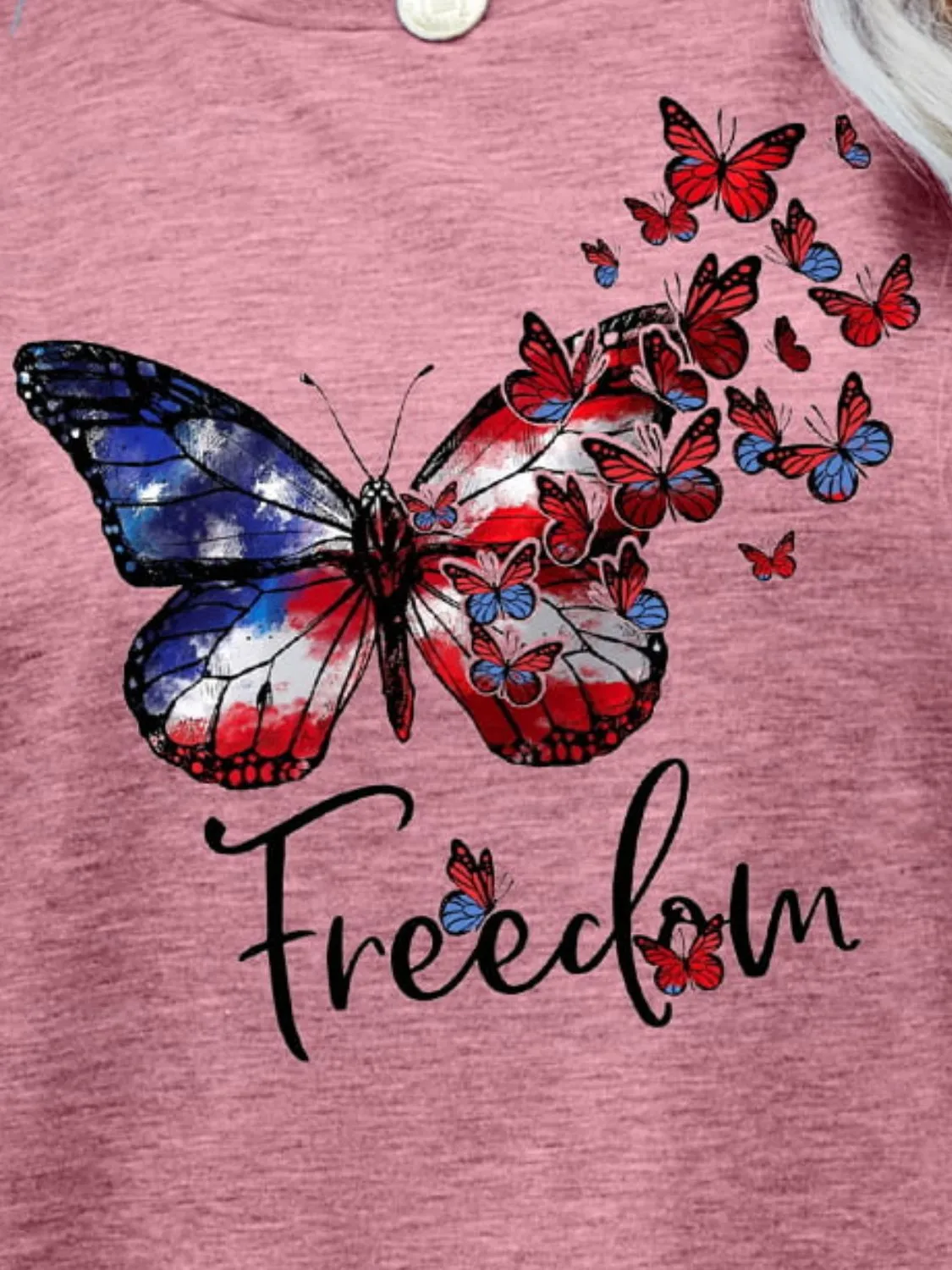 FREEDOM Butterfly Graphic Short Sleeve Tee