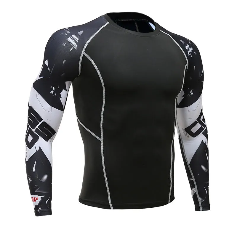 Ghost Long Sleeve No Gi BJJ Compression Rash Guard for Jiu Jitsu, MMA, Grappling and Wrestling