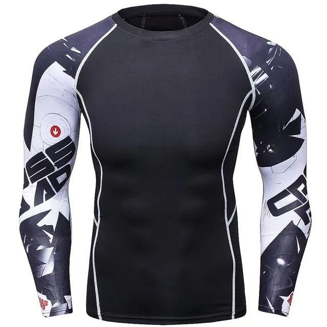 Ghost Long Sleeve No Gi BJJ Compression Rash Guard for Jiu Jitsu, MMA, Grappling and Wrestling