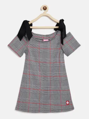 Girls Black Checks Dress