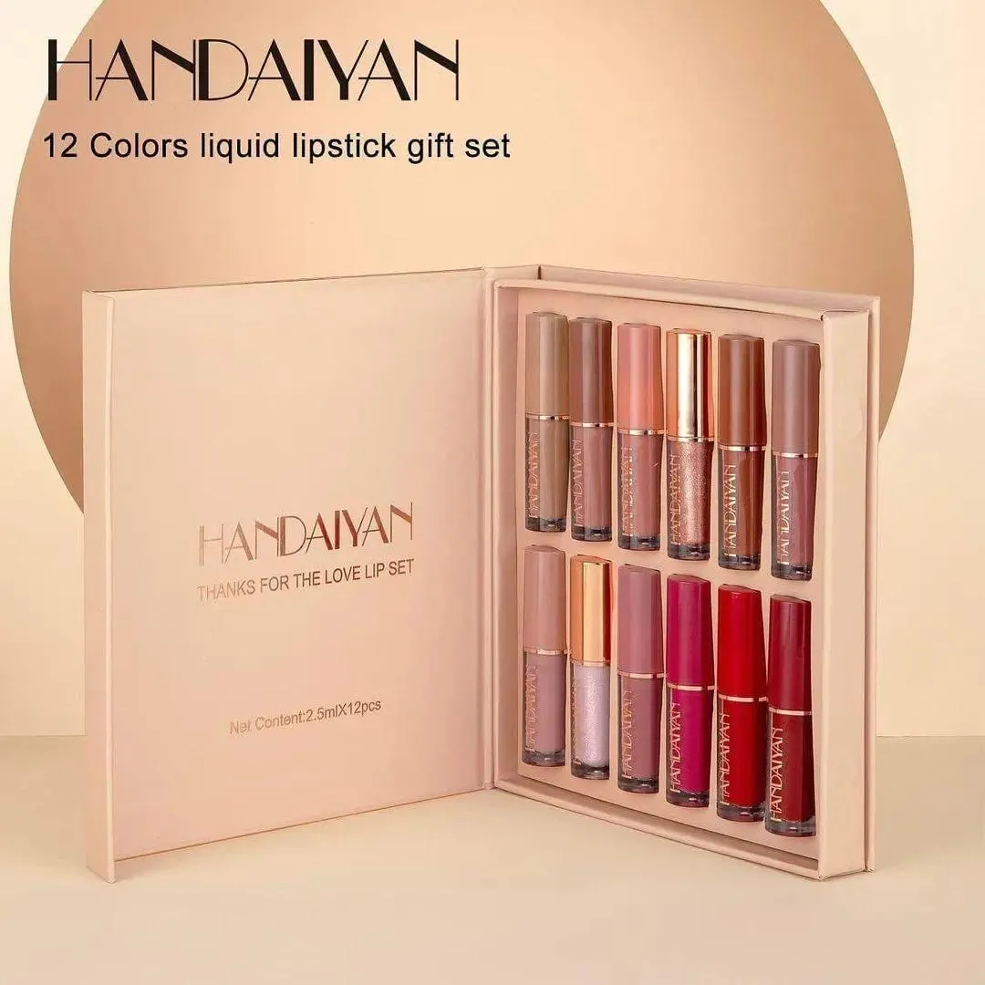 HANDAIYAN 12 Colours Liquid Lipstick Gift Set