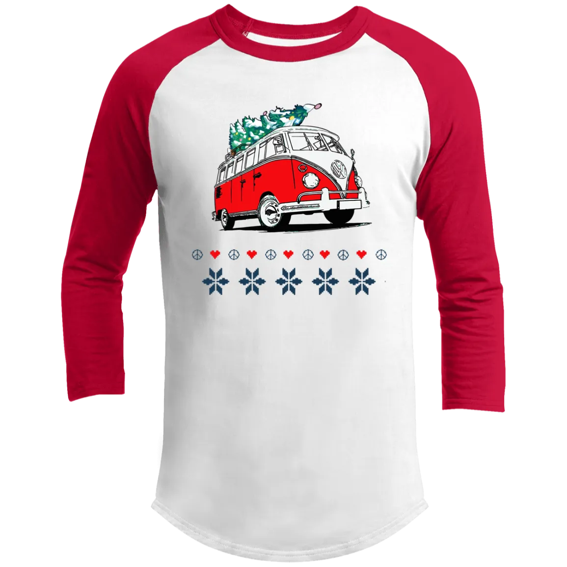 Hippie Van 3/4 Raglan Sleeve Holiday Shirt