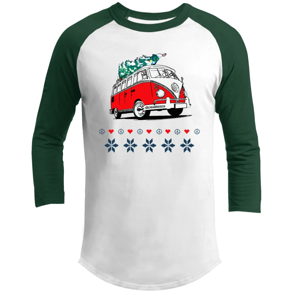 Hippie Van 3/4 Raglan Sleeve Holiday Shirt