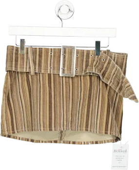 jaded Brown Bowery Stripe Cord Skirt UK 10