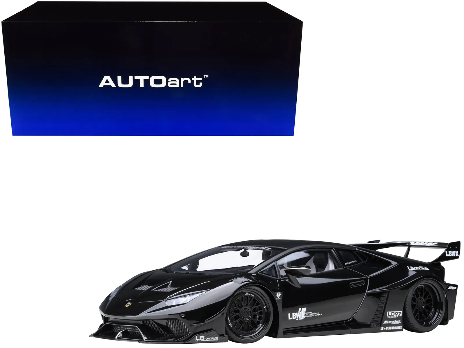 Lamborghini Huracan GT LB-Silhouette Works Black 1/18 Model Car by Autoart