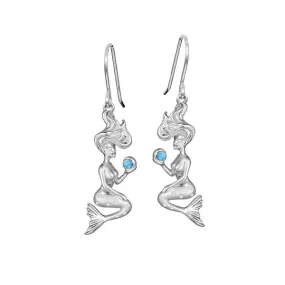 Larimar Wishing Mermaid Earrings