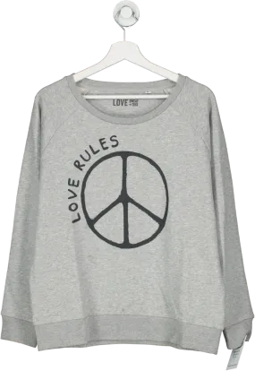 Love Sweat   Tees Grey Love Rules Printed Sweatshirt UK M