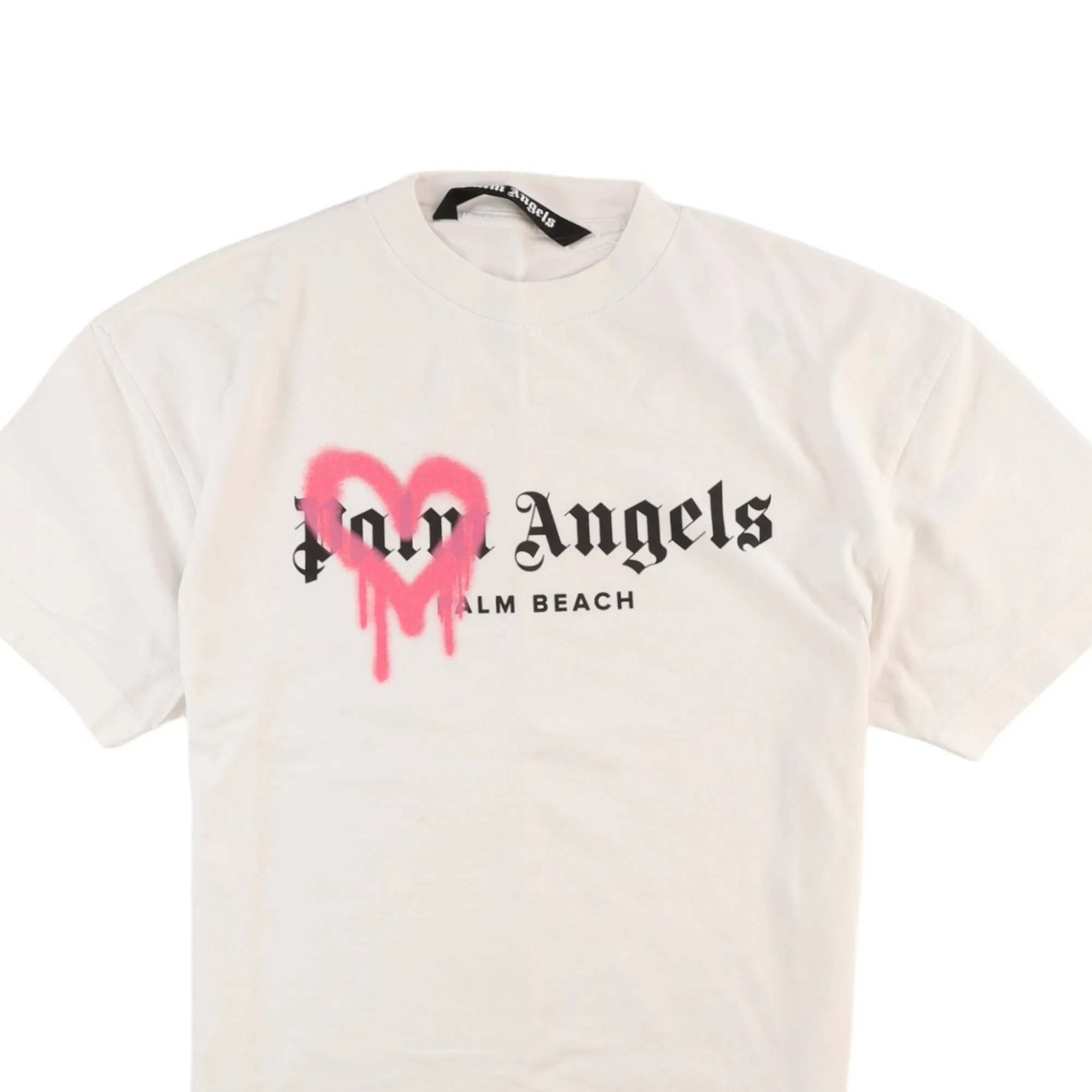 Men's Spray Heart Logo T-Shirt White Size S