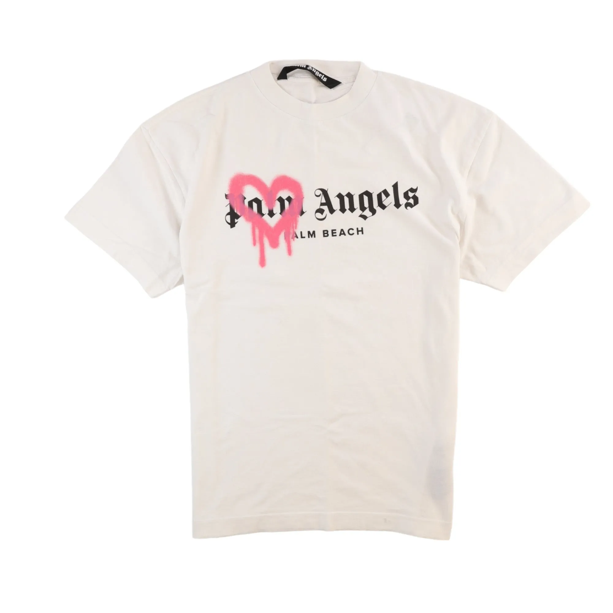 Men's Spray Heart Logo T-Shirt White Size S