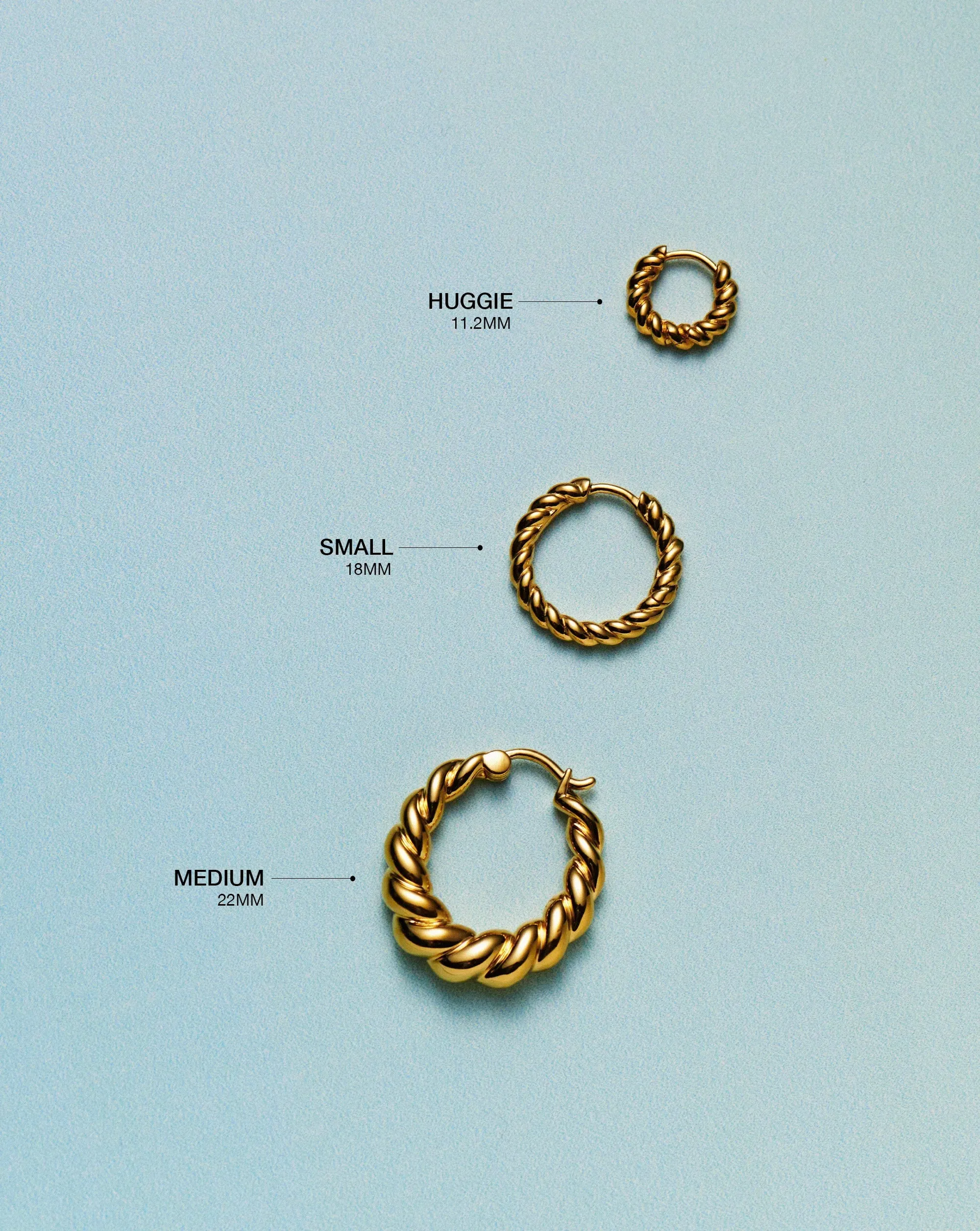 Mini Tidal Hoop Earrings | 18ct Gold Plated Vermeil