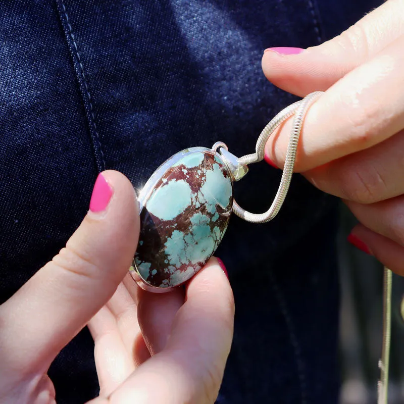 Neela Oval Bohemian Turquoise Pendant