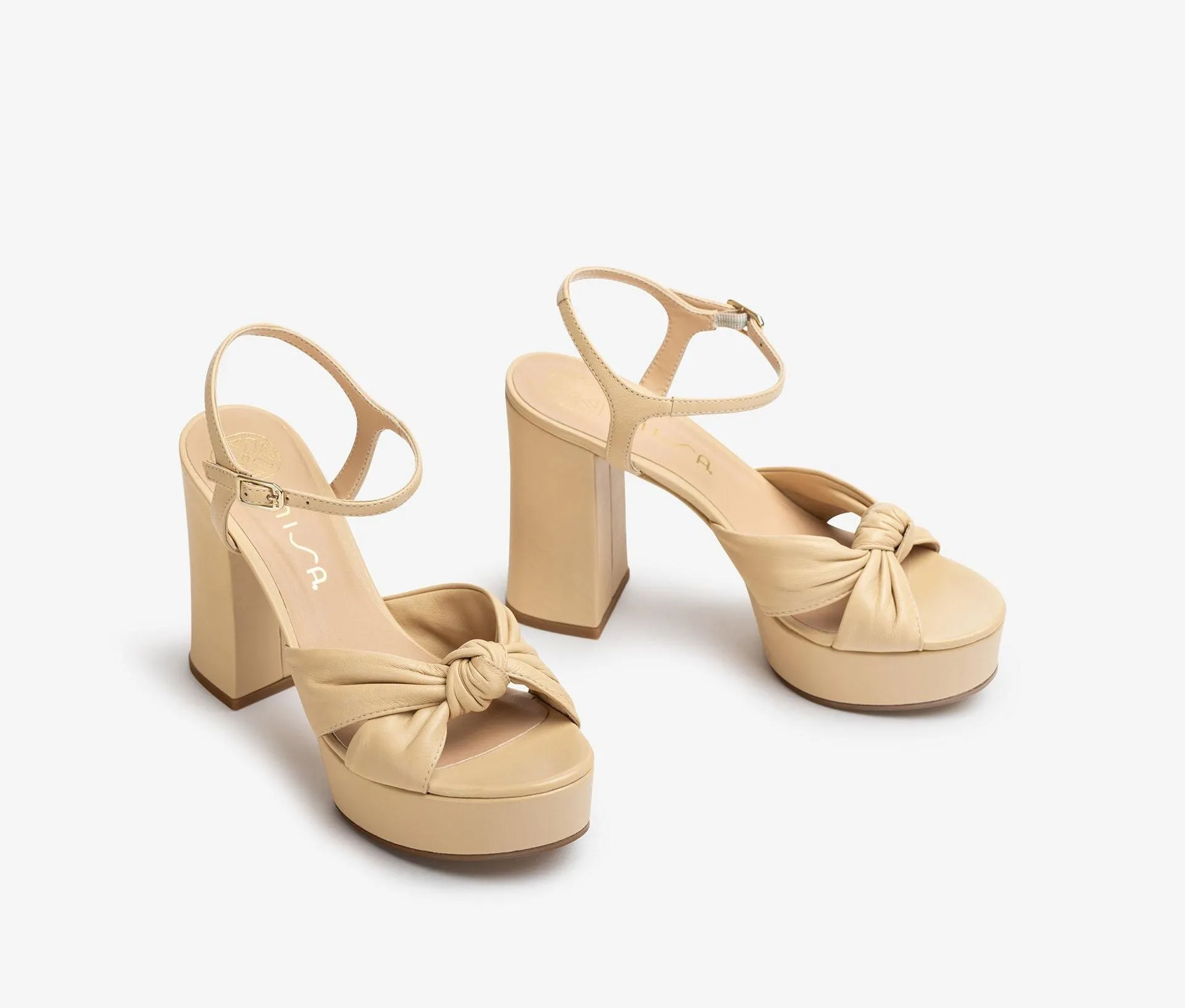 Platform Sandals, Beige