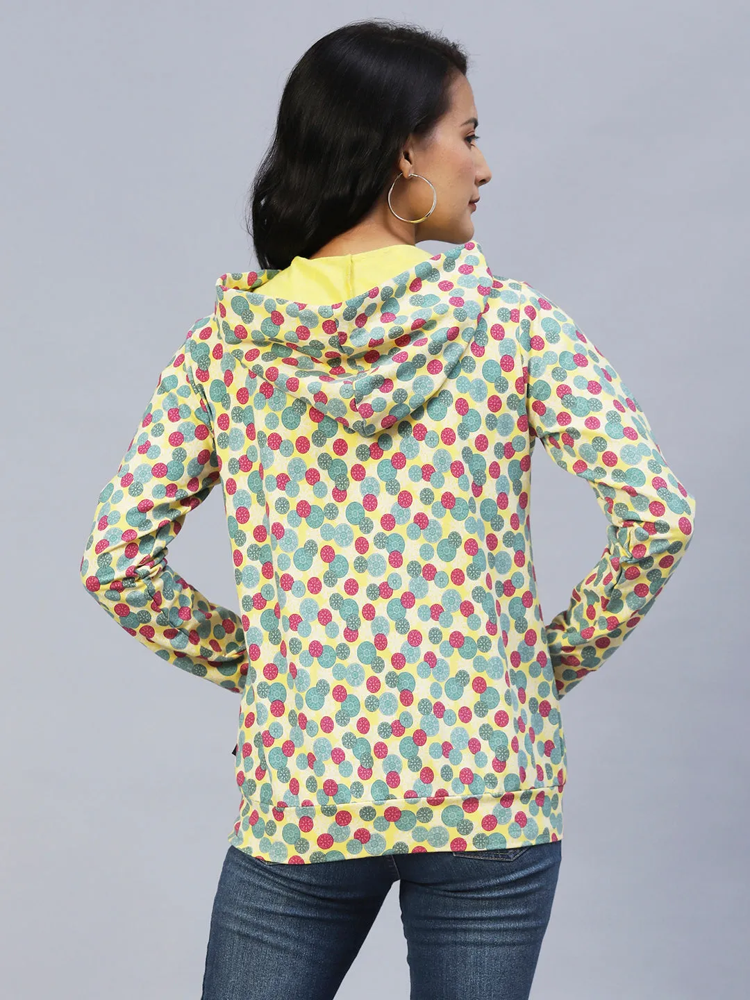 Polka Dot Hooded Terry Jacket