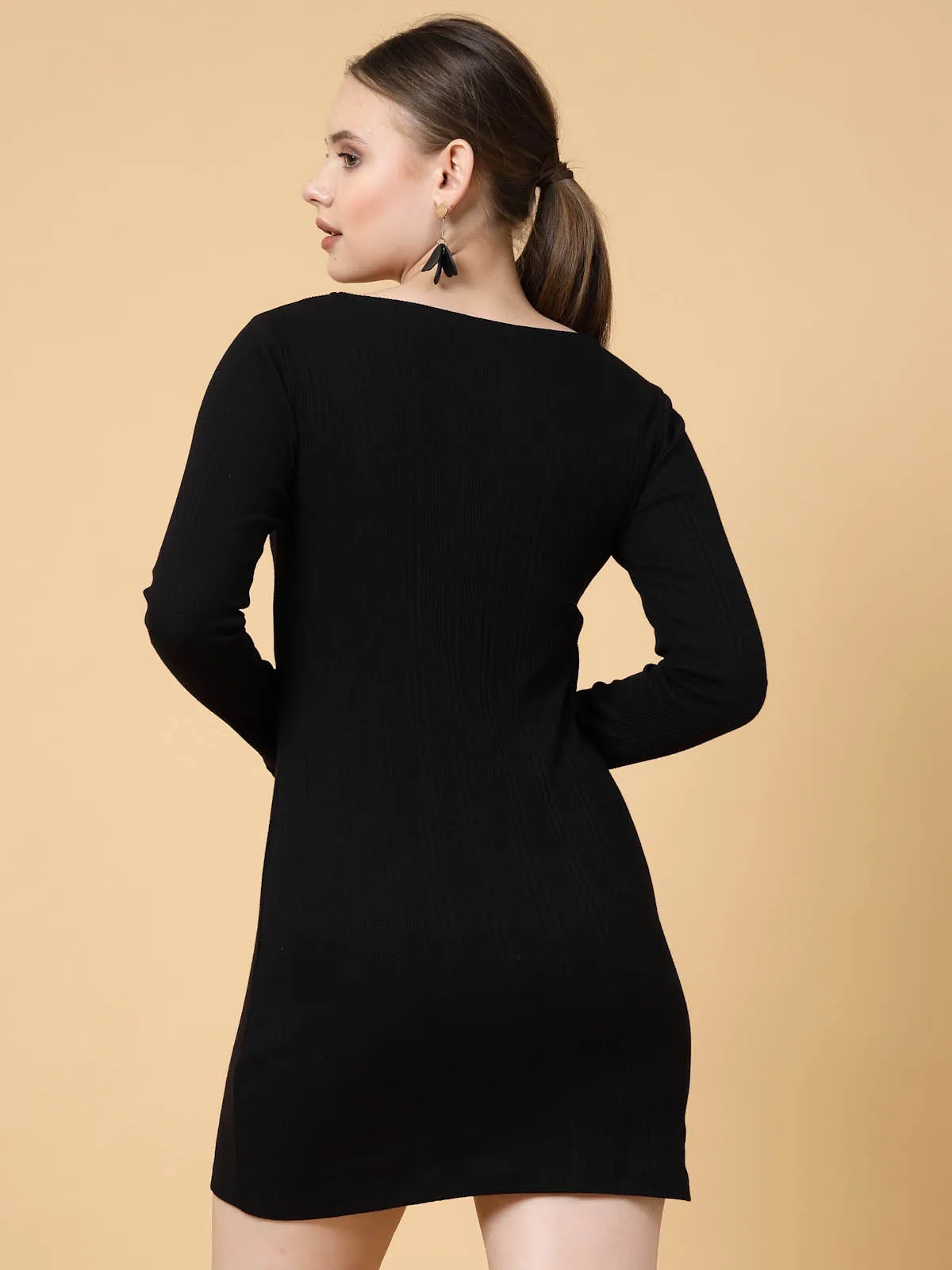 Rib Cutout Bodycon Dress