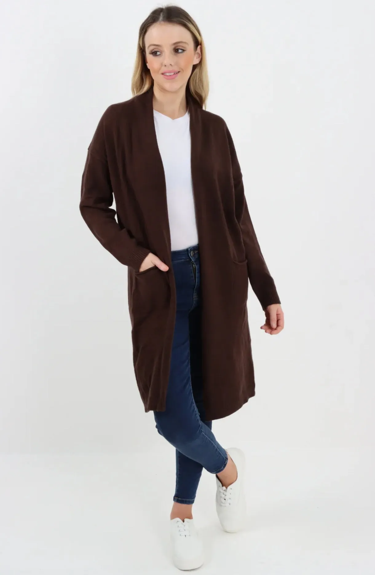 Ribbed Star Oversized Open Front Cardigan