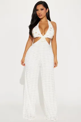 She Sells Seashells Crochet Jumpsuit - Off White