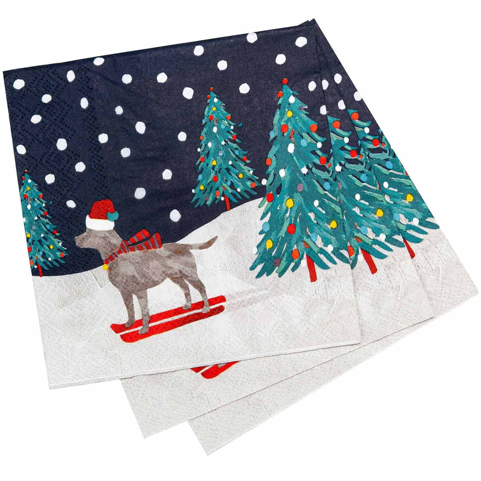 Ski Dog Paper Cocktail Napkins (Pack of 20)