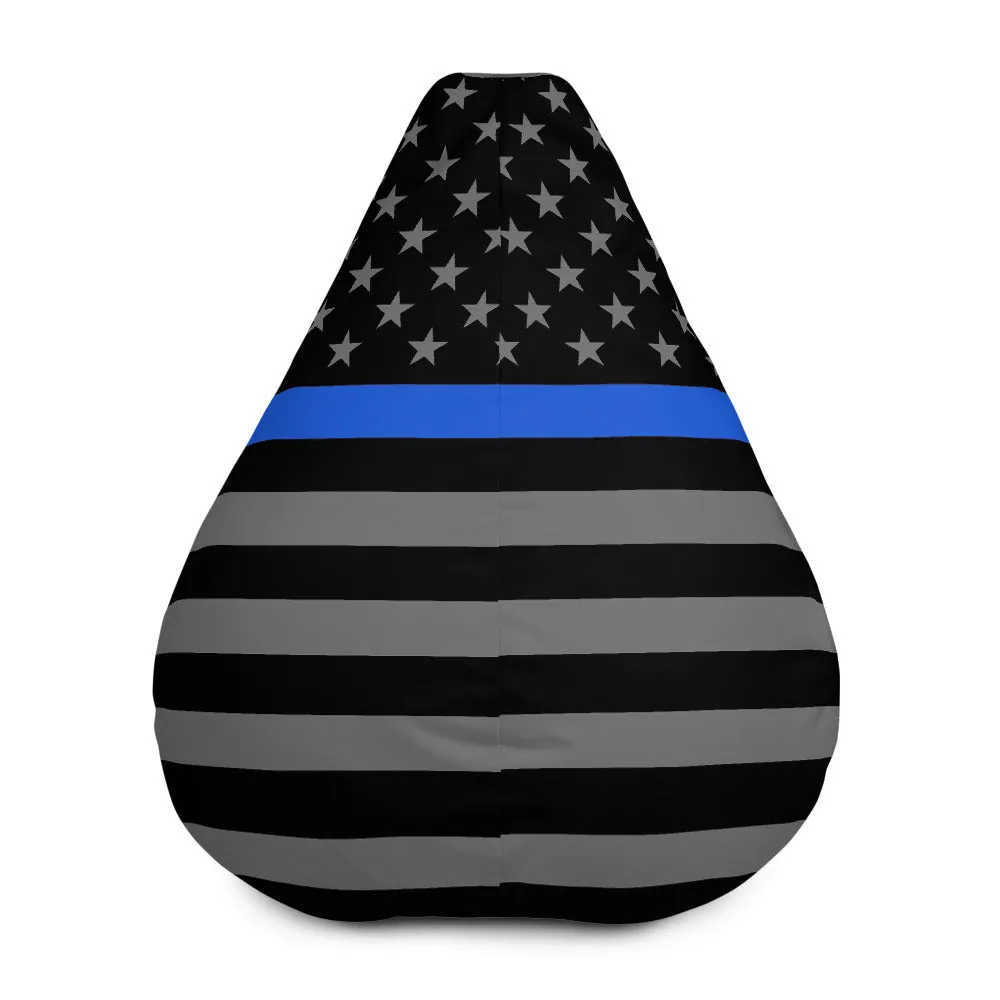 Thin Blue Line All-Over Print Bean Bag Chair w/ filling