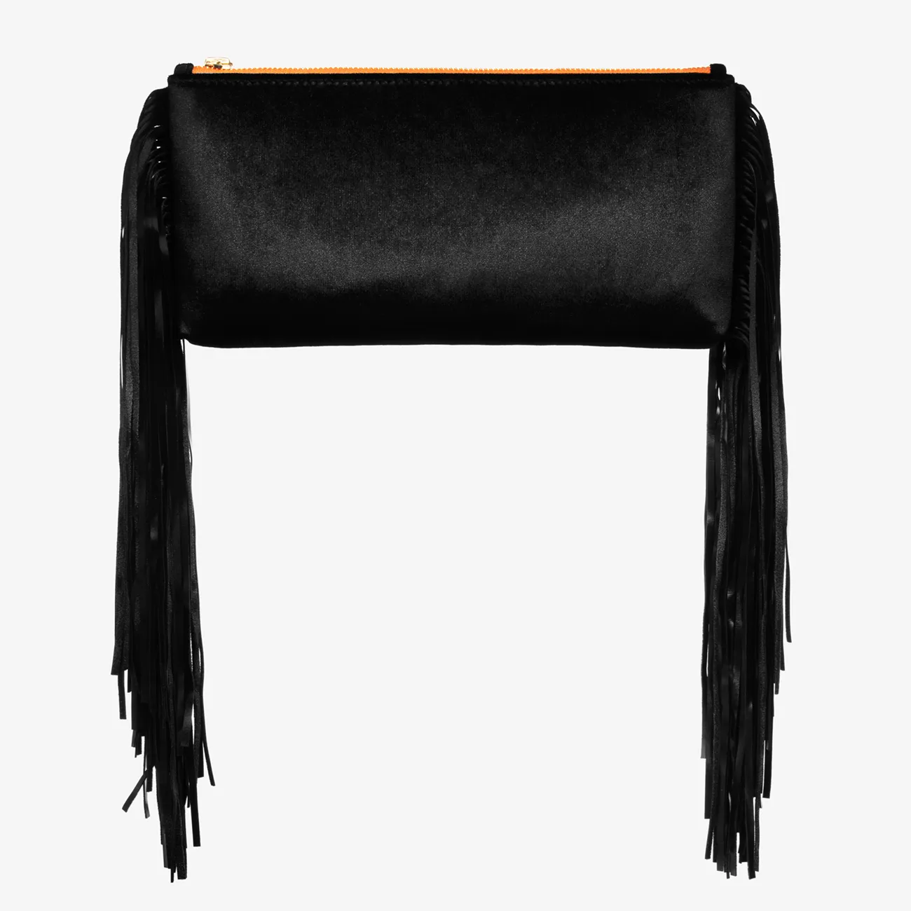 Velvet Fringe Clutch "Starlight Black"