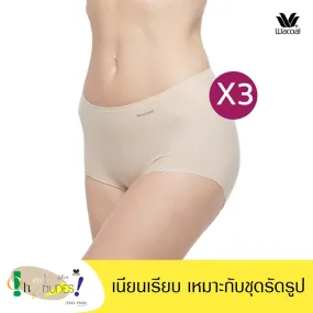 Wacoal Oh my nudes panty กางเกงในไร้ขอบ เนียนเรียบ รูปแบบเต็มตัว Set 3 ชิ้น รุ่น WU4T99 สีเบจ (BC)